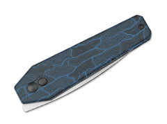 Briceag Tomb Nitro-V Blue & Black Damascus G10 Kizer- Lama Nitro-V, Blocare Button Lock