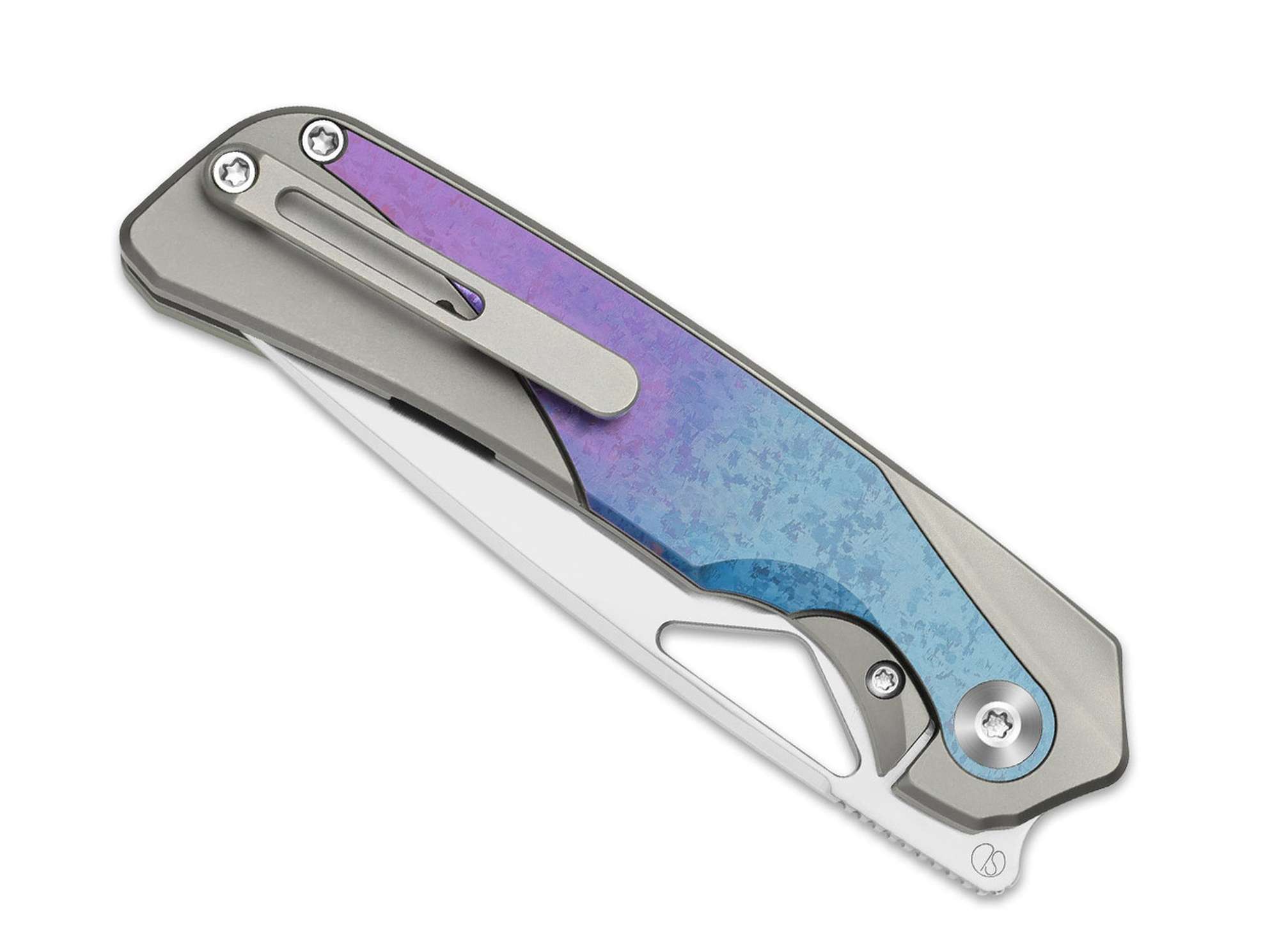 Briceag Topsail S45VN Blue Crystallized Ti Kizer- Lama S45VN, Maner Titan Cristalizat
