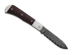 Briceag Trestle D Damascus Aluminum & Leopard Wood Kizer- Lama Damasc, EDC