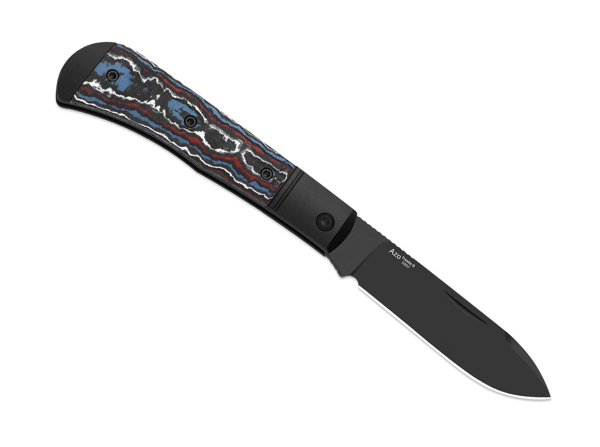 Briceag Trestle D S90V Black Aluminum & CF DLC Kizer- Lama S90V, Maner Aluminiu & CF