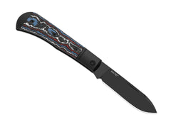 Briceag Trestle D S90V Black Aluminum & CF DLC Kizer- Lama S90V, Maner Aluminiu & CF