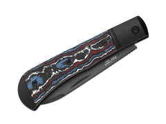 Briceag Trestle D S90V Black Aluminum & CF DLC Kizer- Lama S90V, Maner Aluminiu & CF