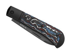 Briceag Trestle D S90V Black Aluminum & CF DLC Kizer- Lama S90V, Maner Aluminiu & CF
