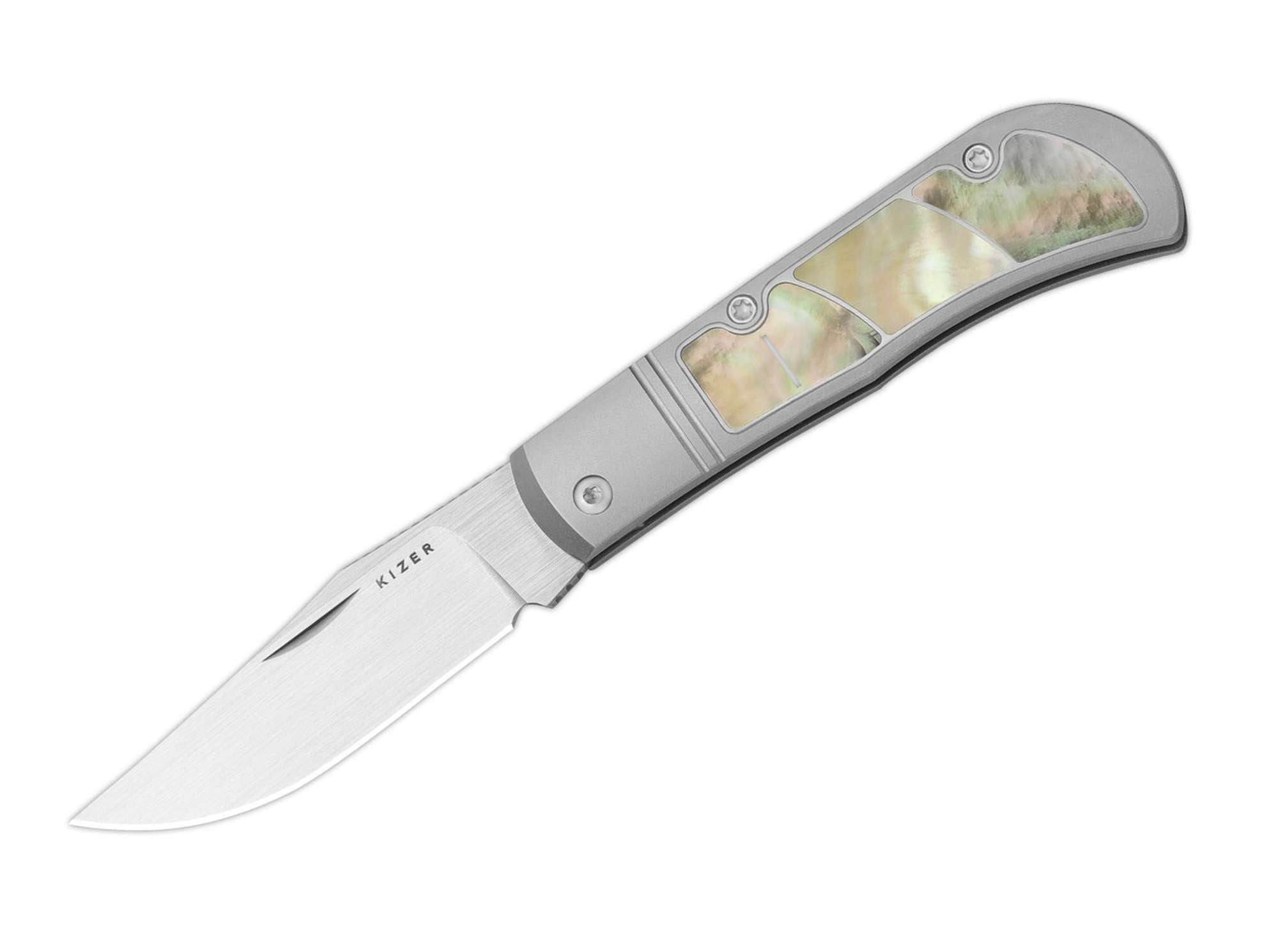 Briceag Trestle S45VN Ti Mother of Pearl Kizer- Lama S45VN, Maner Titan-Sidef