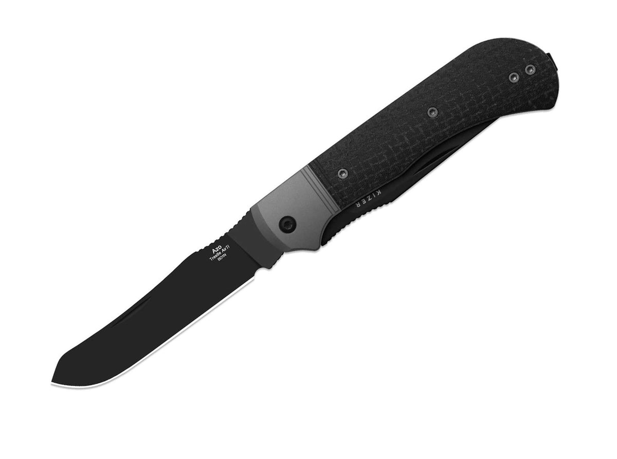 Briceag Trestle TP AirTi Kizer Negru – 2 Lame Oțel BD1N, Mâner Aluminiu - poza 6