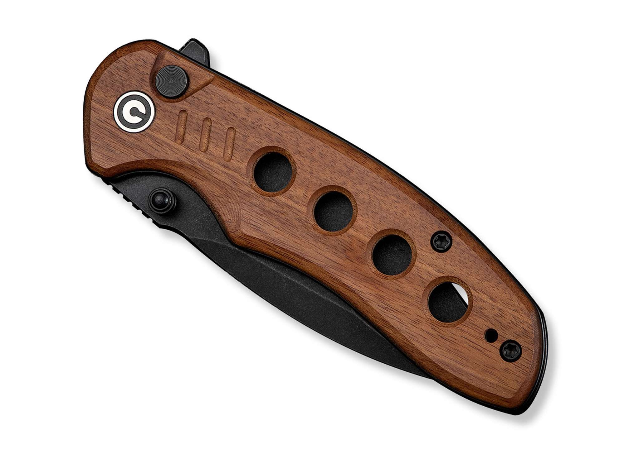 Briceag Triptych Guibourtia Black Stonewashed CIVIVI- Lock, Flip
