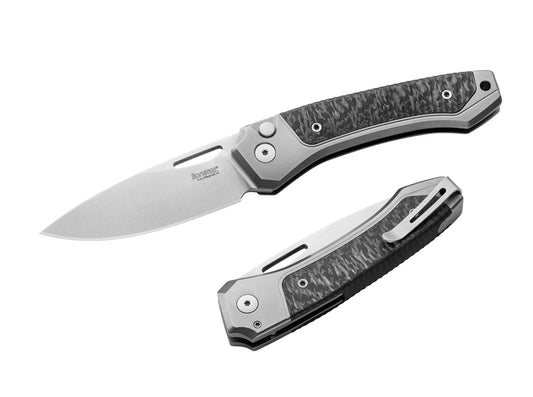 Briceag Twain Titanium Grey CF LionSteel- Premiul Calitate 2024, Lama CPM MagnaCut