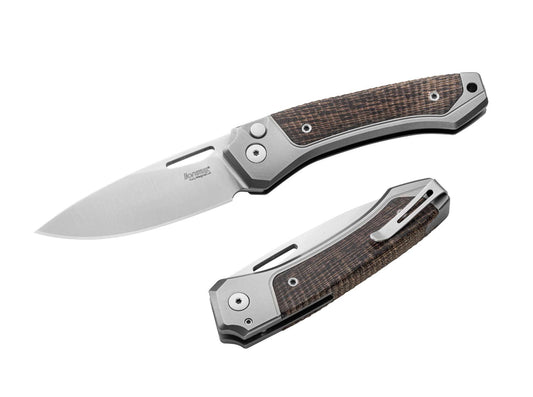 Briceag Twain Titanium Micarta Green LionSteel- Premiat Blade Show 2024, Lama CPM MagnaCut