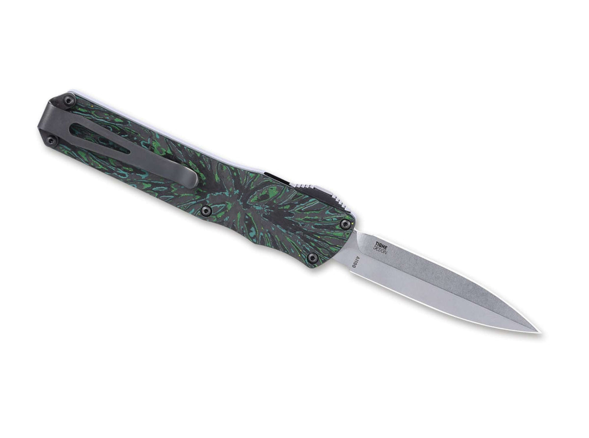 Briceag Twist Tighe Compact Automatic Green CRKT- Maner Camuflaj, Mecanism OTF
