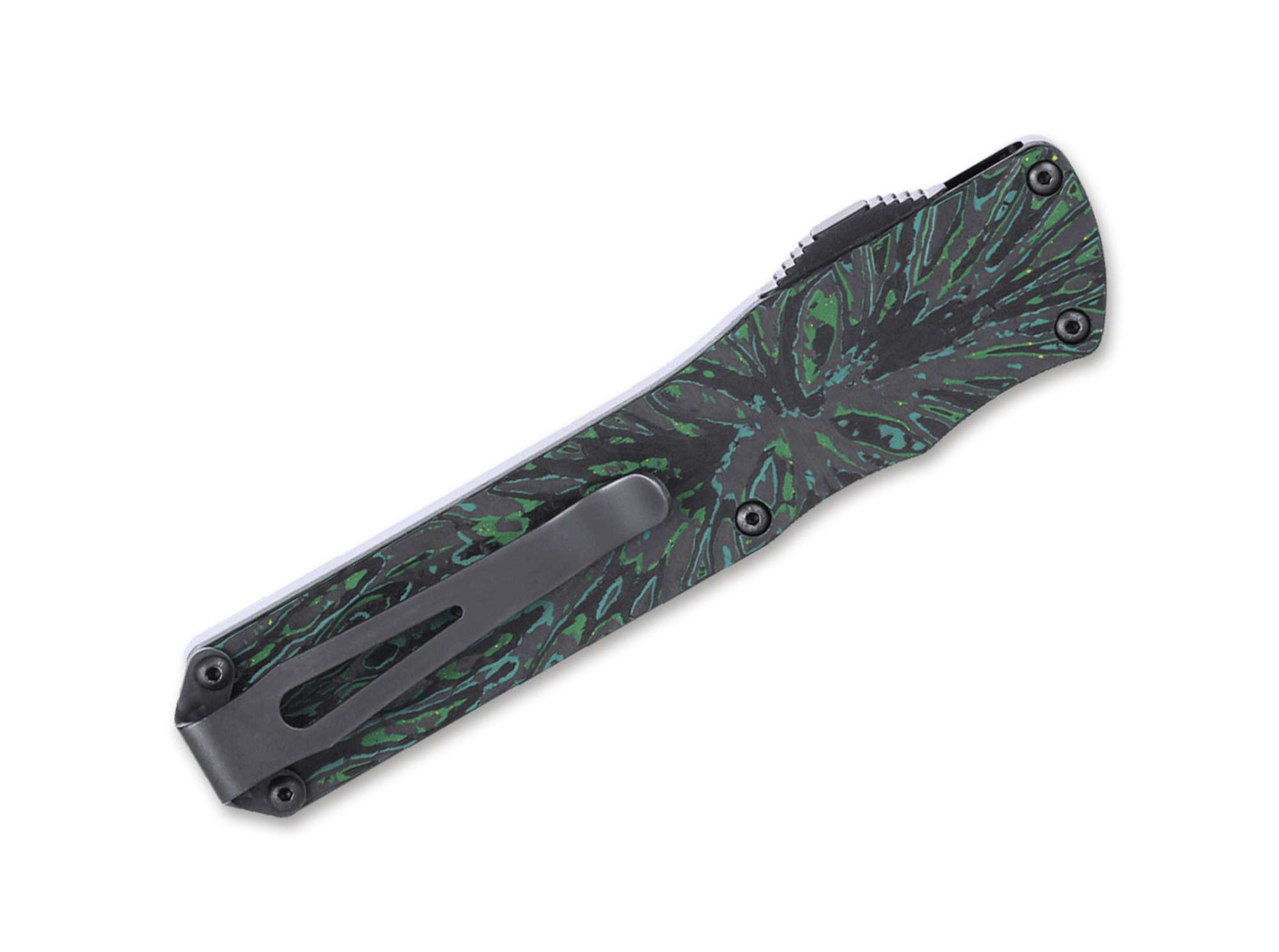 Briceag Twist Tighe Compact Automatic Green CRKT- Maner Camuflaj, Mecanism OTF