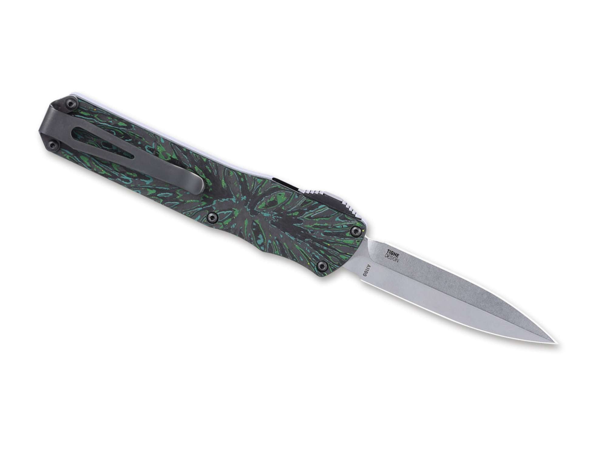 Briceag Twist Tighe Compact Automatic Green CRKT- Maner Camuflaj, Mecanism OTF