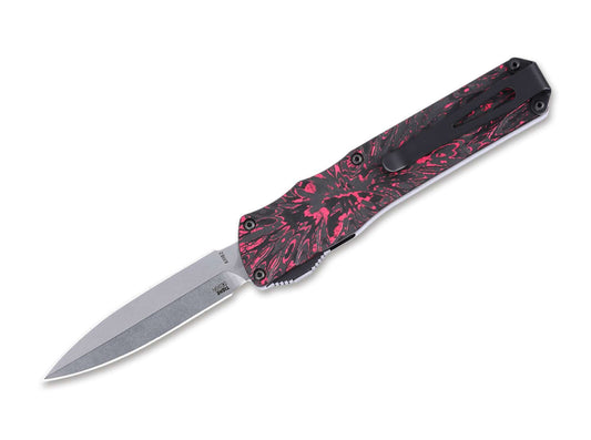 Briceag Twist Tighe Compact Automatic Rose Quartz CRKT- Mecanism OTF Automat, Lama MagnaCut