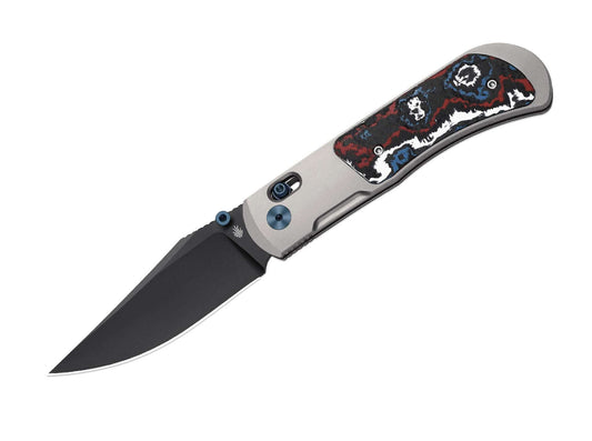 Briceag Tycho S45VN Ti Blue & Red Fat Carbon DLC Kizer- S45VN, Titan
