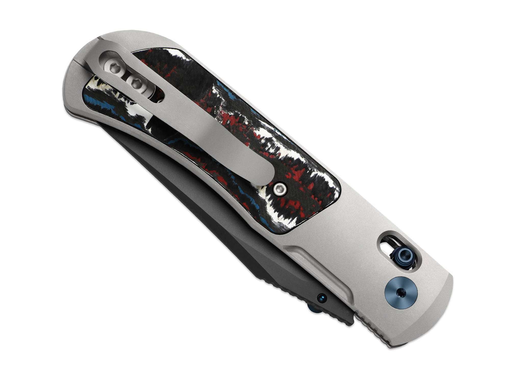 Briceag Tycho S45VN Ti Blue & Red Fat Carbon DLC Kizer- S45VN, Titan