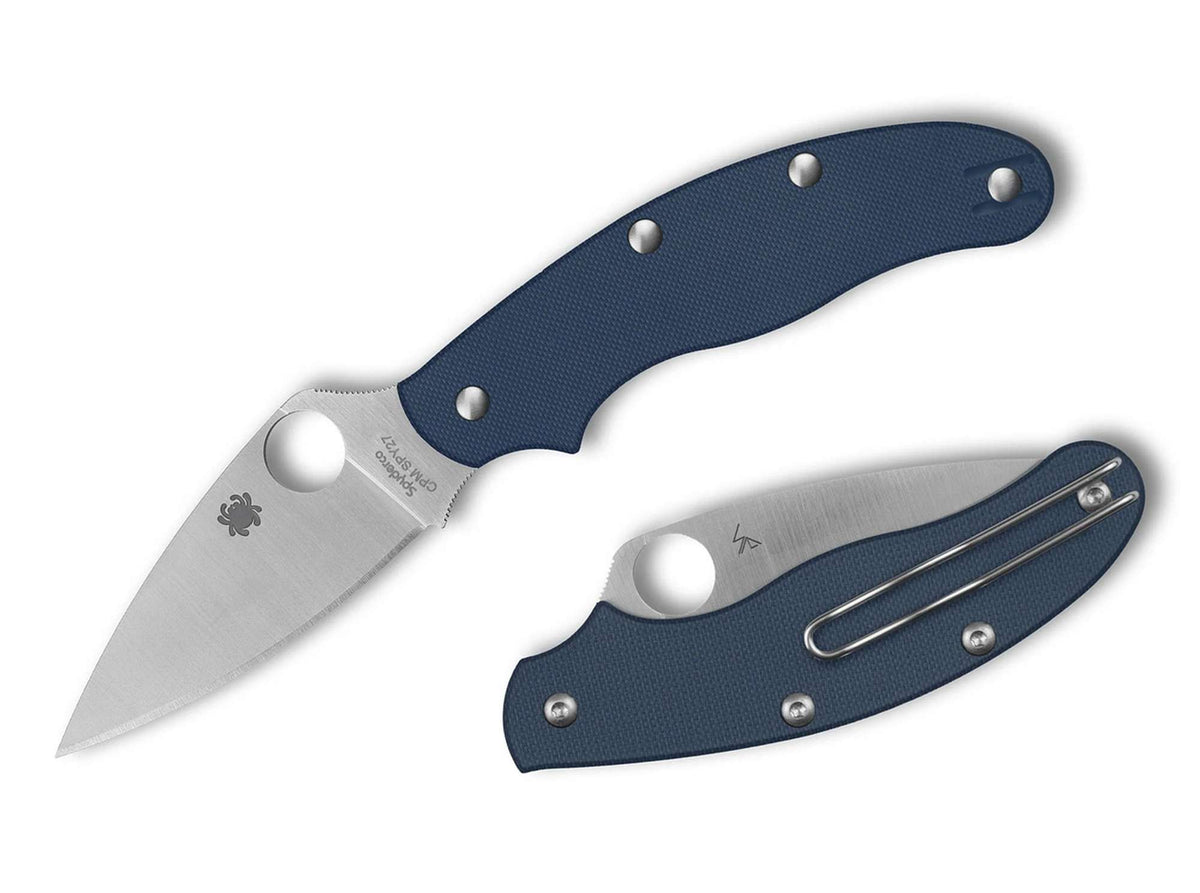 Briceag UK Penknife Cobalt Blue G10 CPM-SPY27 PlainEdge Spyderco- Mecanism non-blocabil, Utilizare EDC