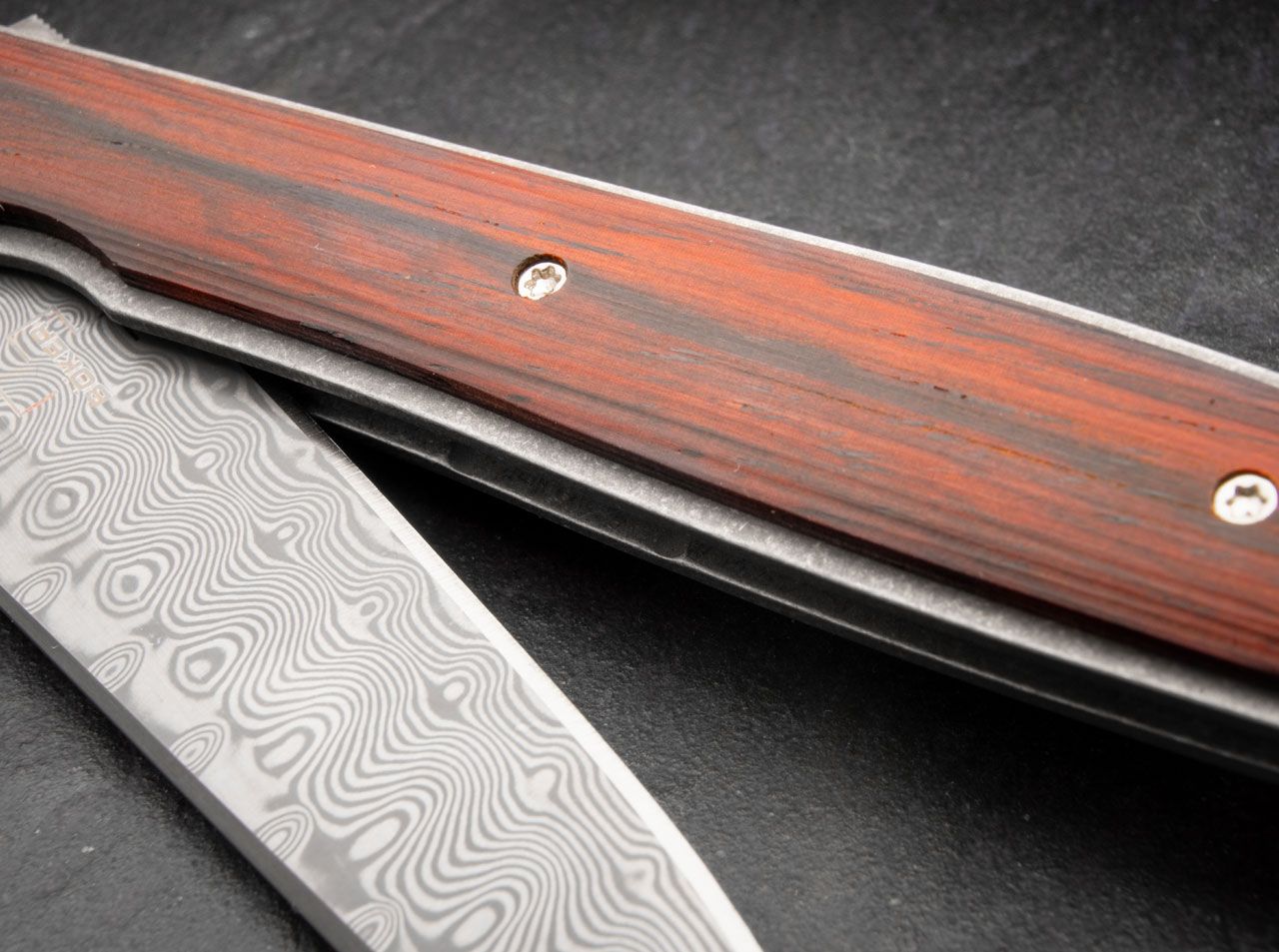 Briceag Urban Trapper Cocobolo Damascus Böker- Lama Damasc, Maner Cocobolo