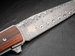 Briceag Urban Trapper Cocobolo Damascus Böker- Lama Damasc, Maner Cocobolo