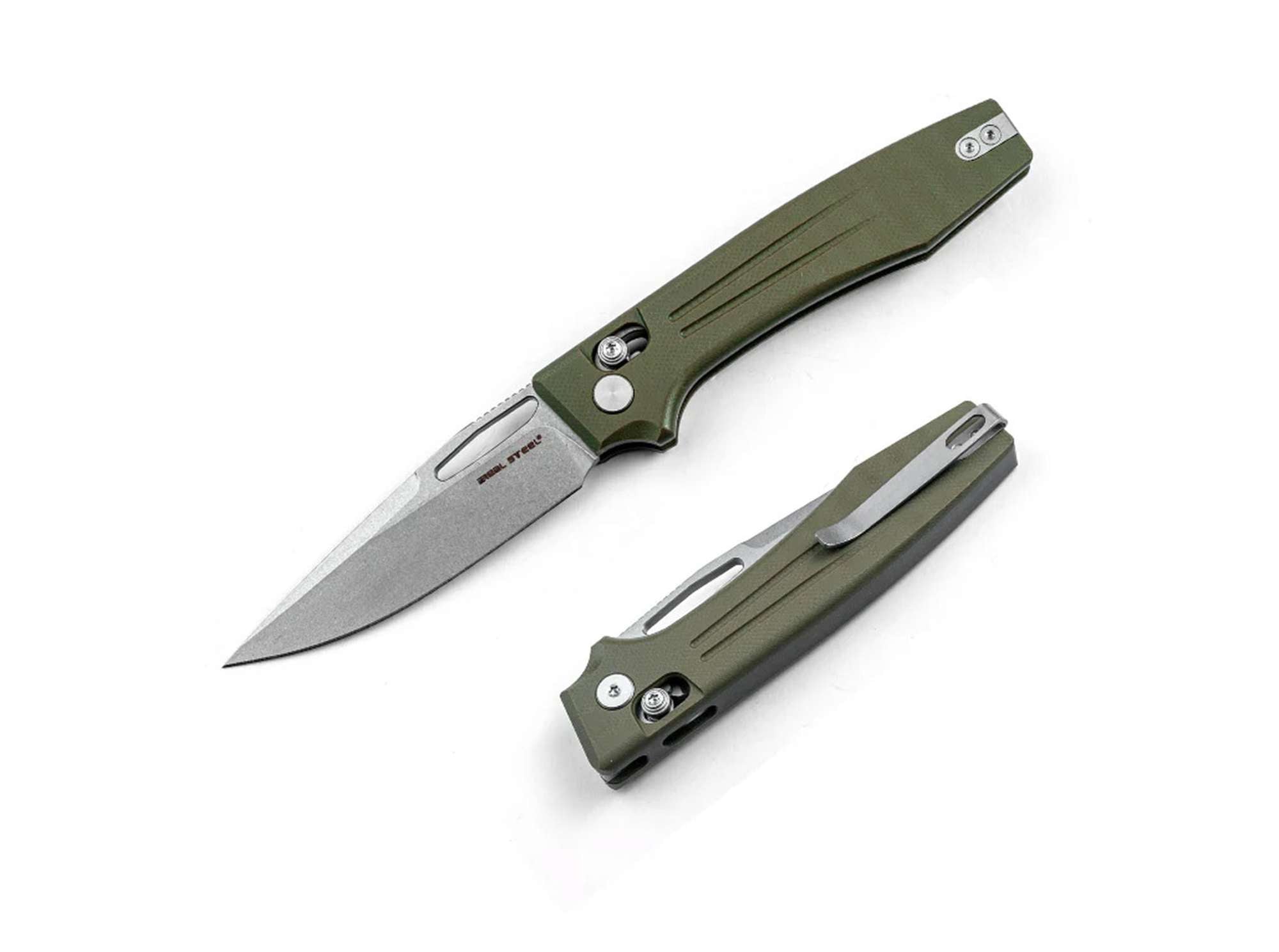 Briceag Vena Nitro-V Green G10 Real Steel- Otel Nitro-V, Maner G10 Verde