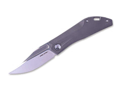 Briceag Ventus Titanium Grey Real Steel- Lama N690 Clip Point, Maner Titan Gri