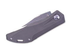 Briceag Ventus Titanium Grey Real Steel- Lama N690 Clip Point, Maner Titan Gri