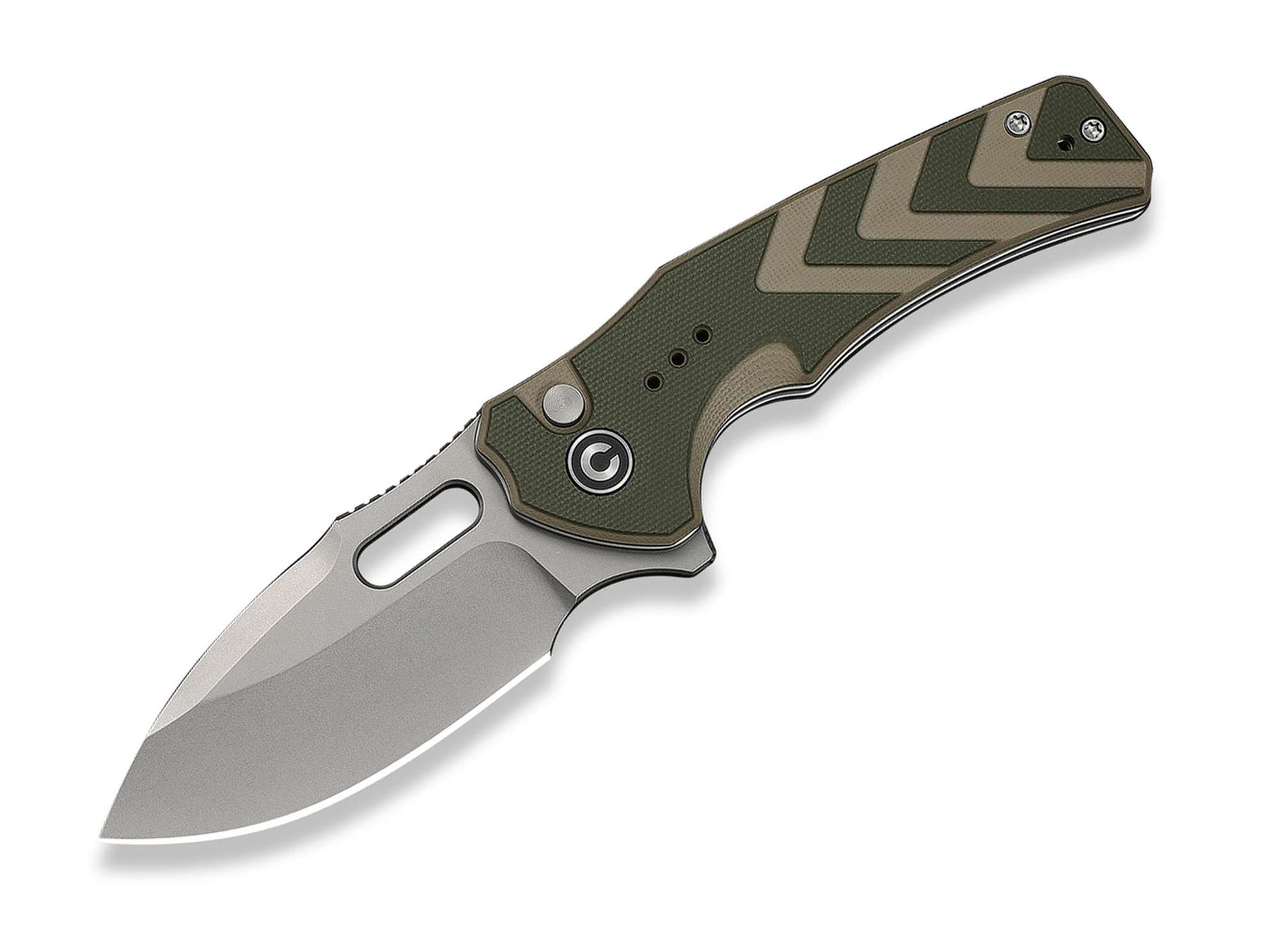 Briceag Vexron Milled Green & Tan G10 Stonewash CIVIVI- Mâner G10, Lamă Stonewash