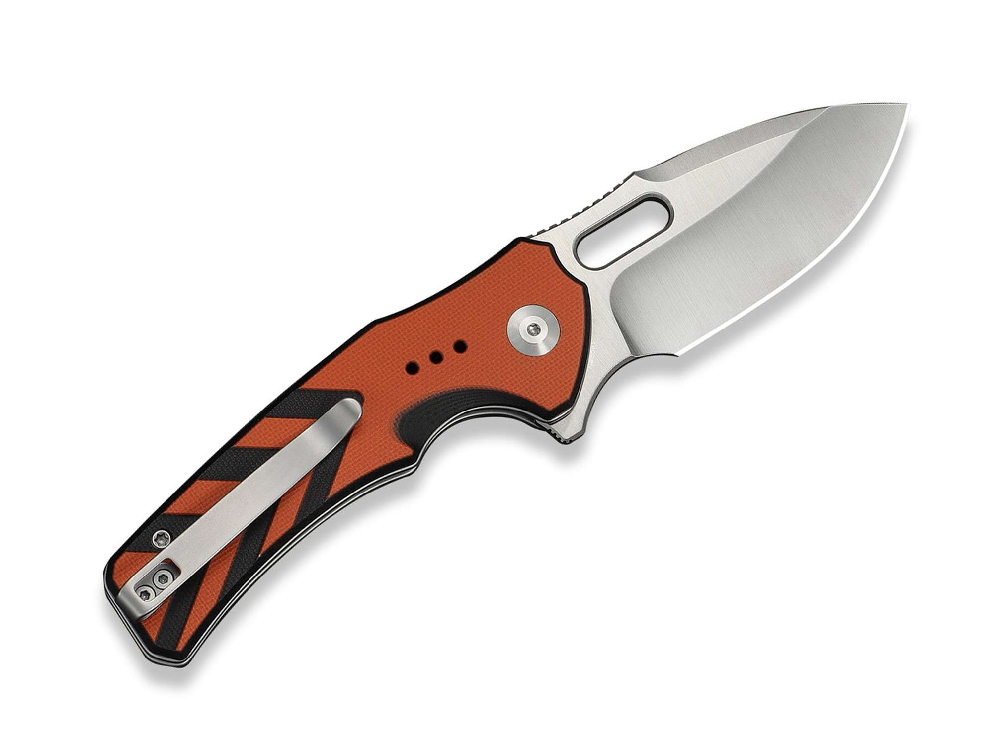 Briceag Vexron Milled Orange & Black G10 CIVIVI- G10, Button Lock