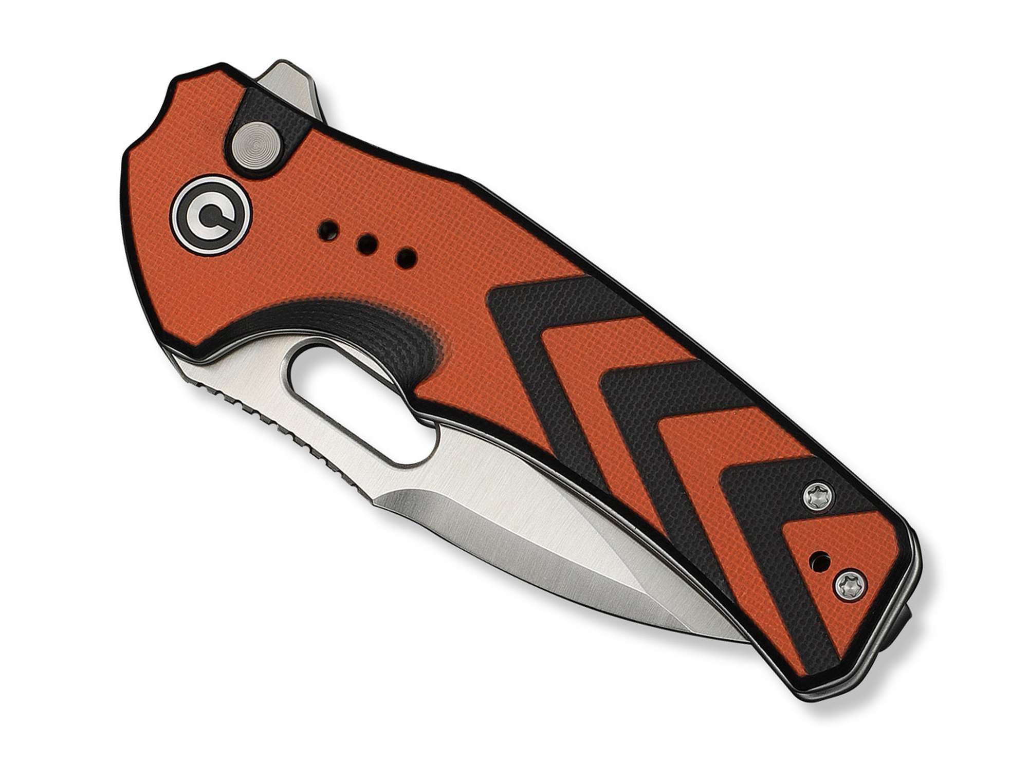 Briceag Vexron Milled Orange & Black G10 CIVIVI- G10, Button Lock