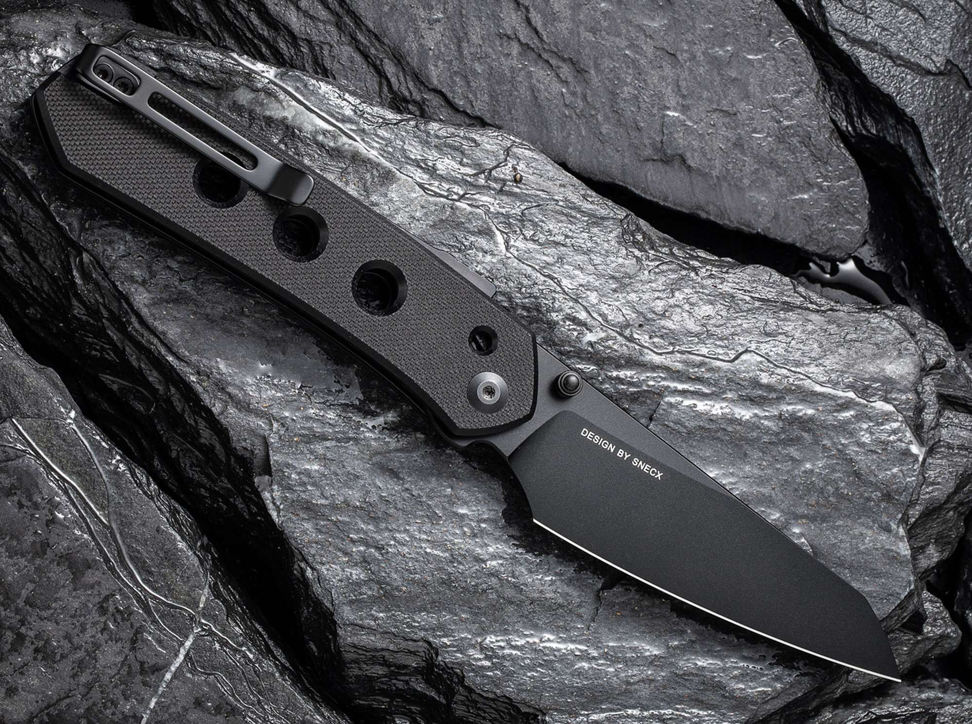Briceag Vision FG G10 All Black CIVIVI- Lama Reverse Tanto, Maner G10
