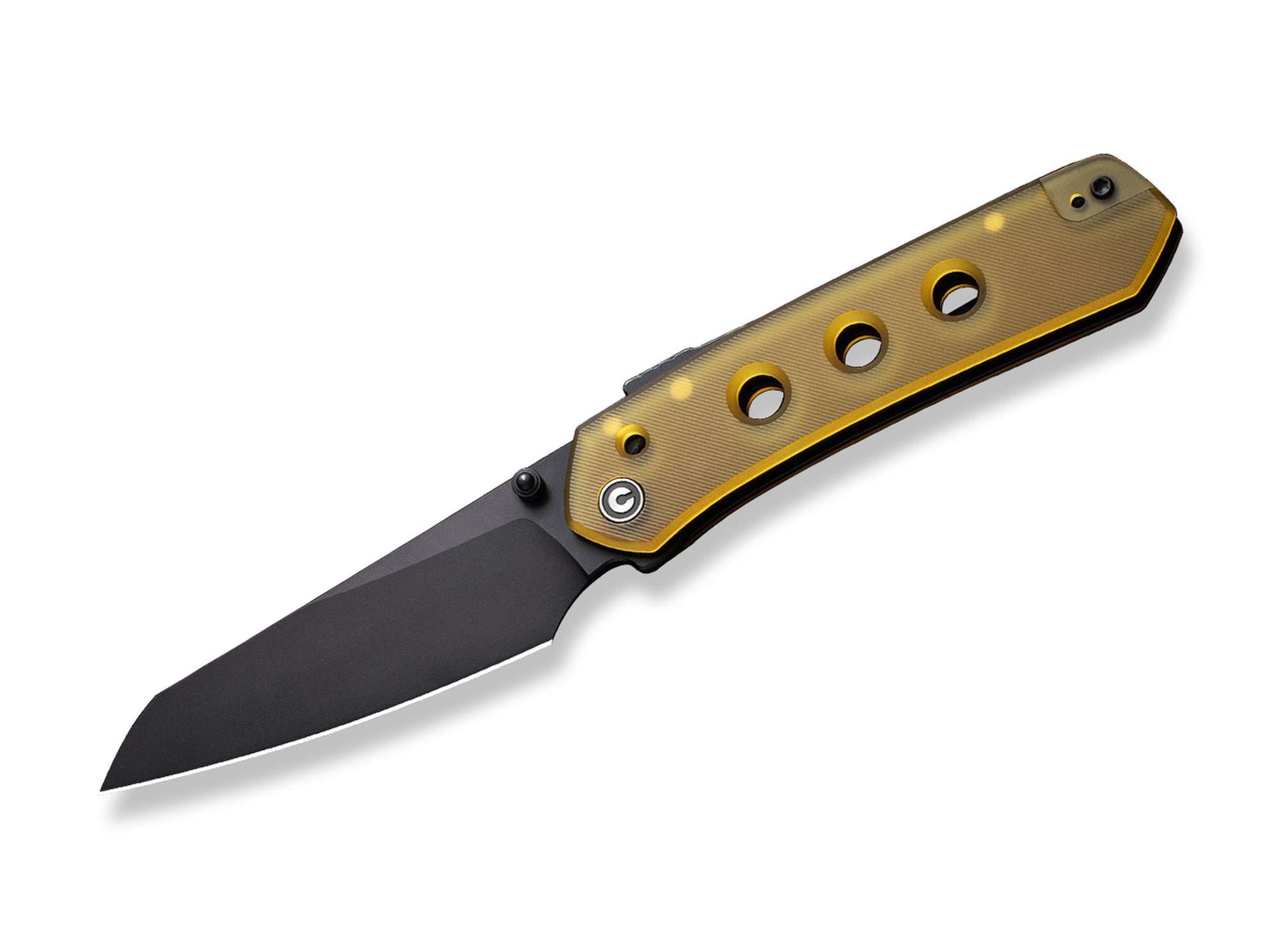 Briceag Vision FG Ultem Amber & Black CIVIVI- Lama Nitro-V, Maner Ultem Amber