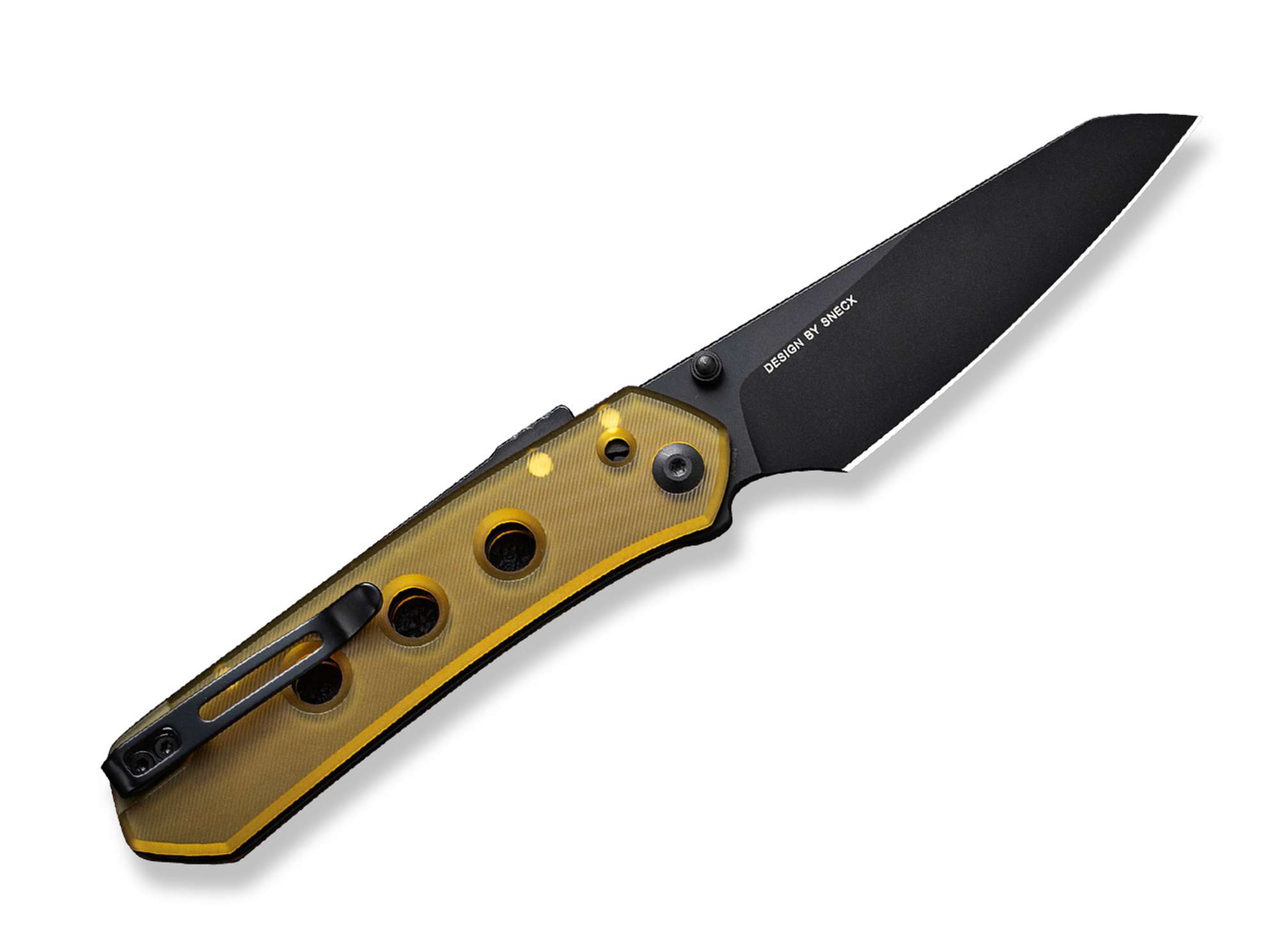 Briceag Vision FG Ultem Amber & Black CIVIVI- Lama Nitro-V, Maner Ultem Amber