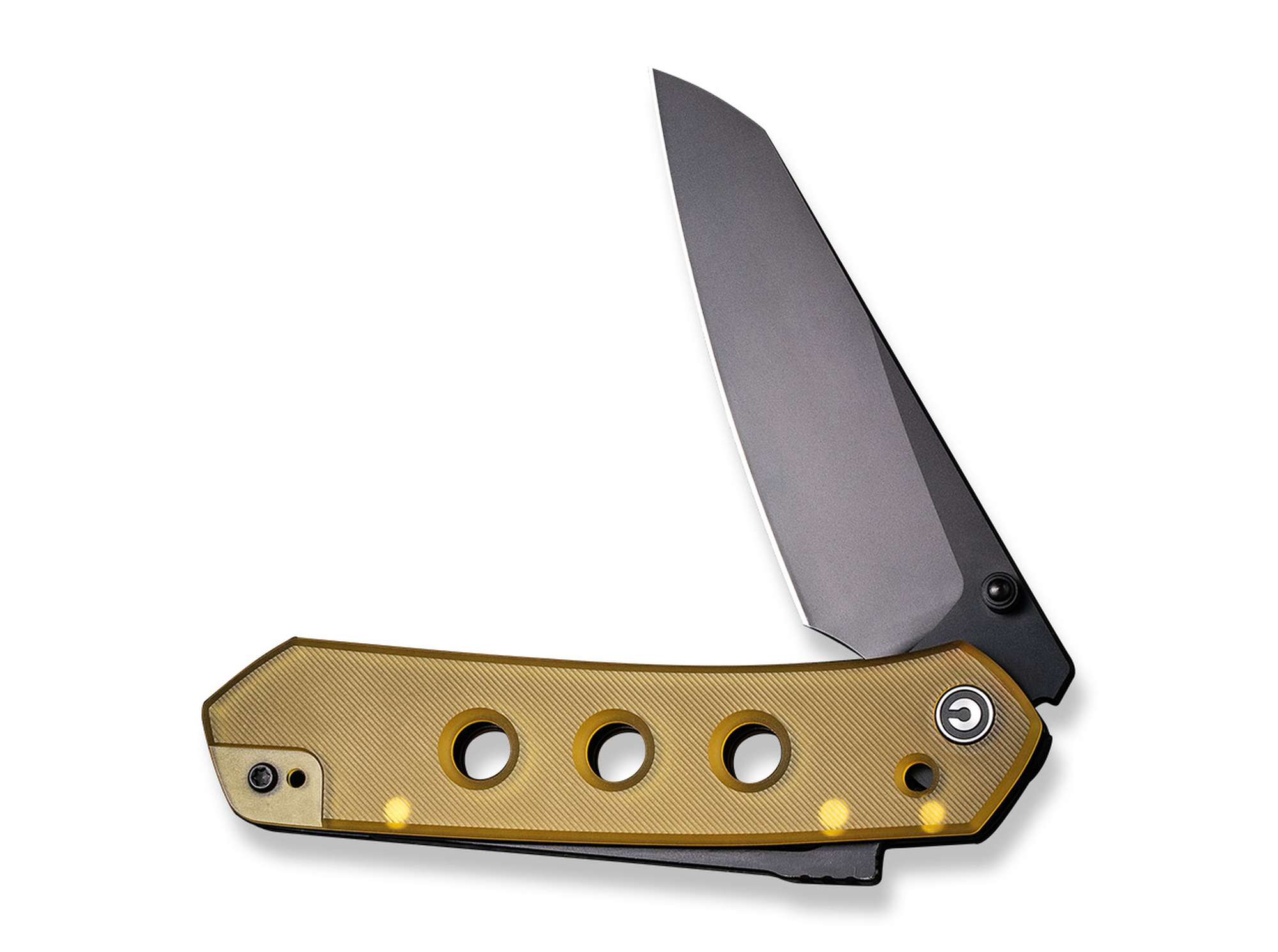 Briceag Vision FG Ultem Amber & Black CIVIVI- Lama Nitro-V, Maner Ultem Amber