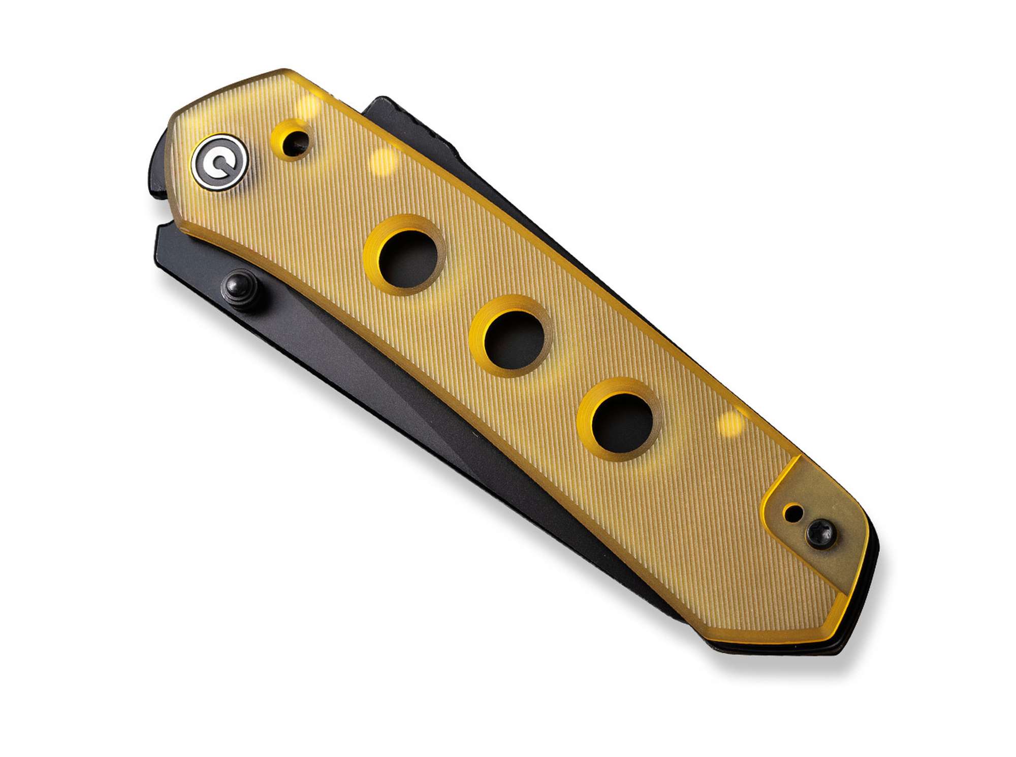 Briceag Vision FG Ultem Amber & Black CIVIVI- Lama Nitro-V, Maner Ultem Amber