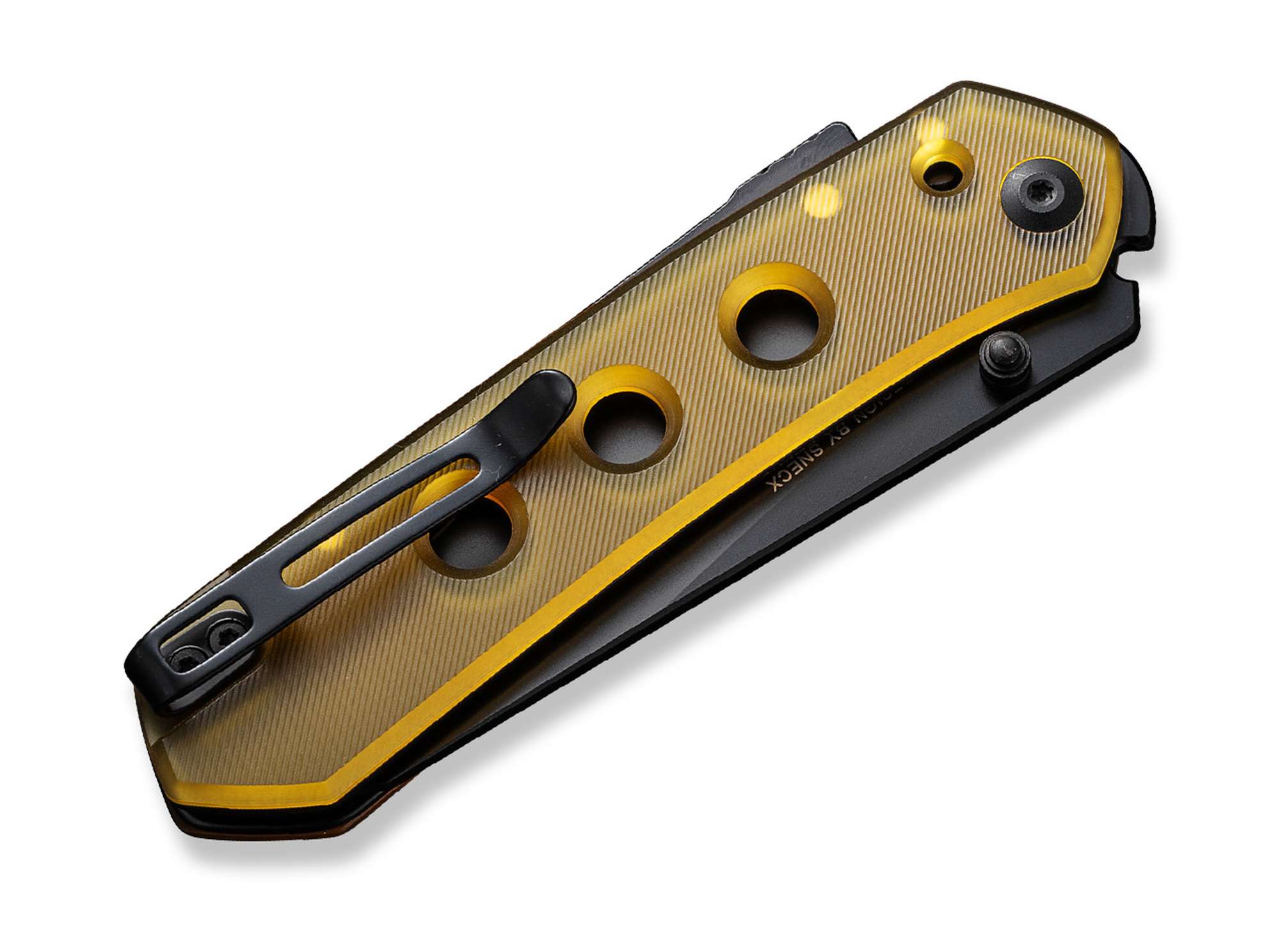 Briceag Vision FG Ultem Amber & Black CIVIVI- Lama Nitro-V, Maner Ultem Amber