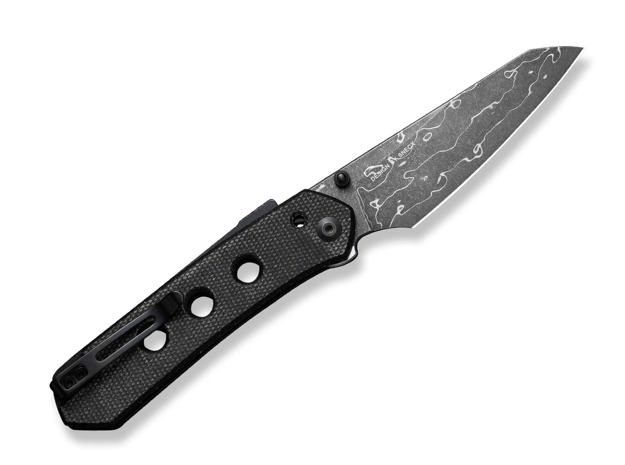 Briceag Vison FG Canvas Micarta Black Damascus CIVIVI- Lama Damascus, Maner Micarta Negru