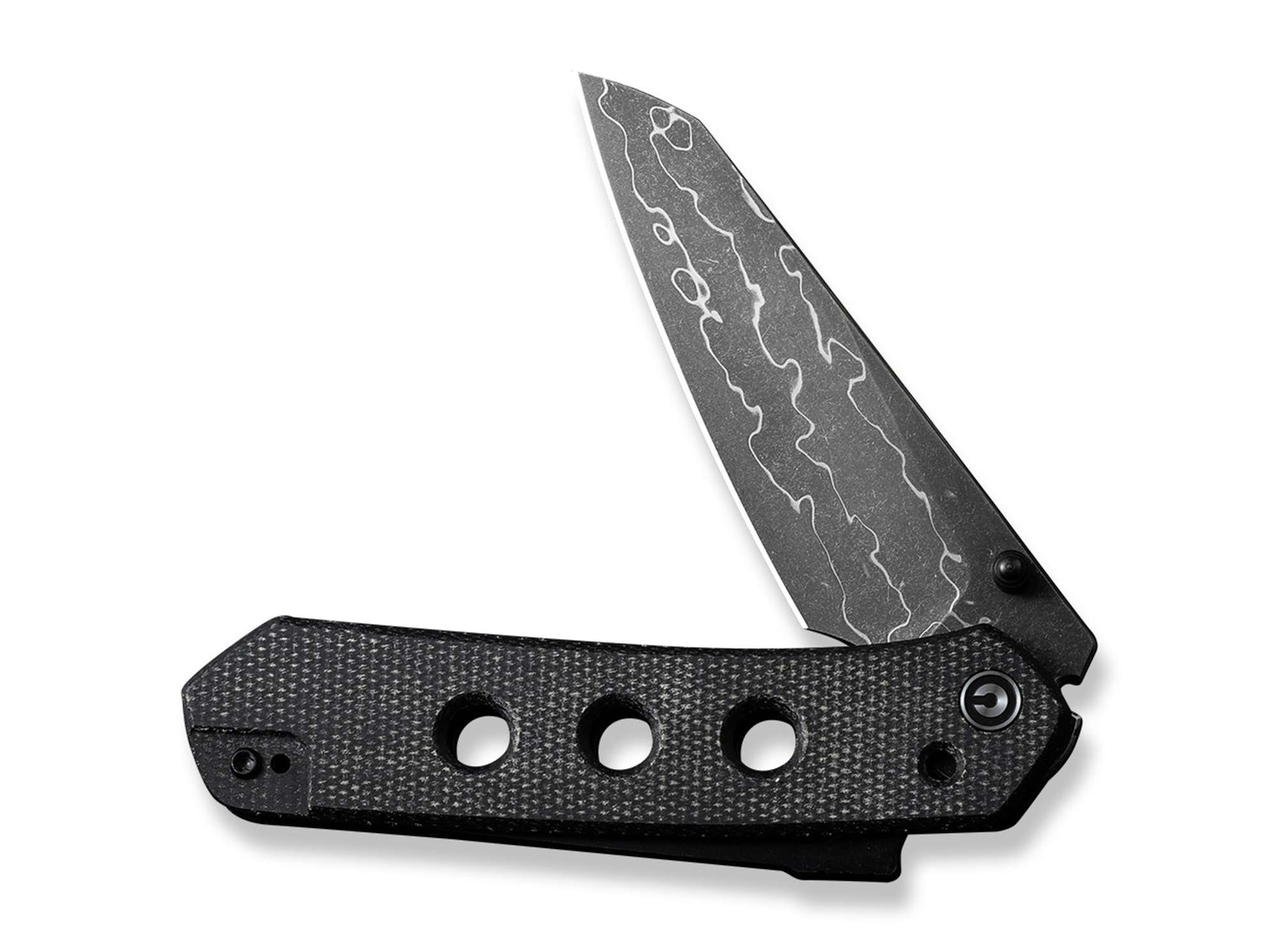 Briceag Vison FG Canvas Micarta Black Damascus CIVIVI- Lama Damascus, Maner Micarta Negru