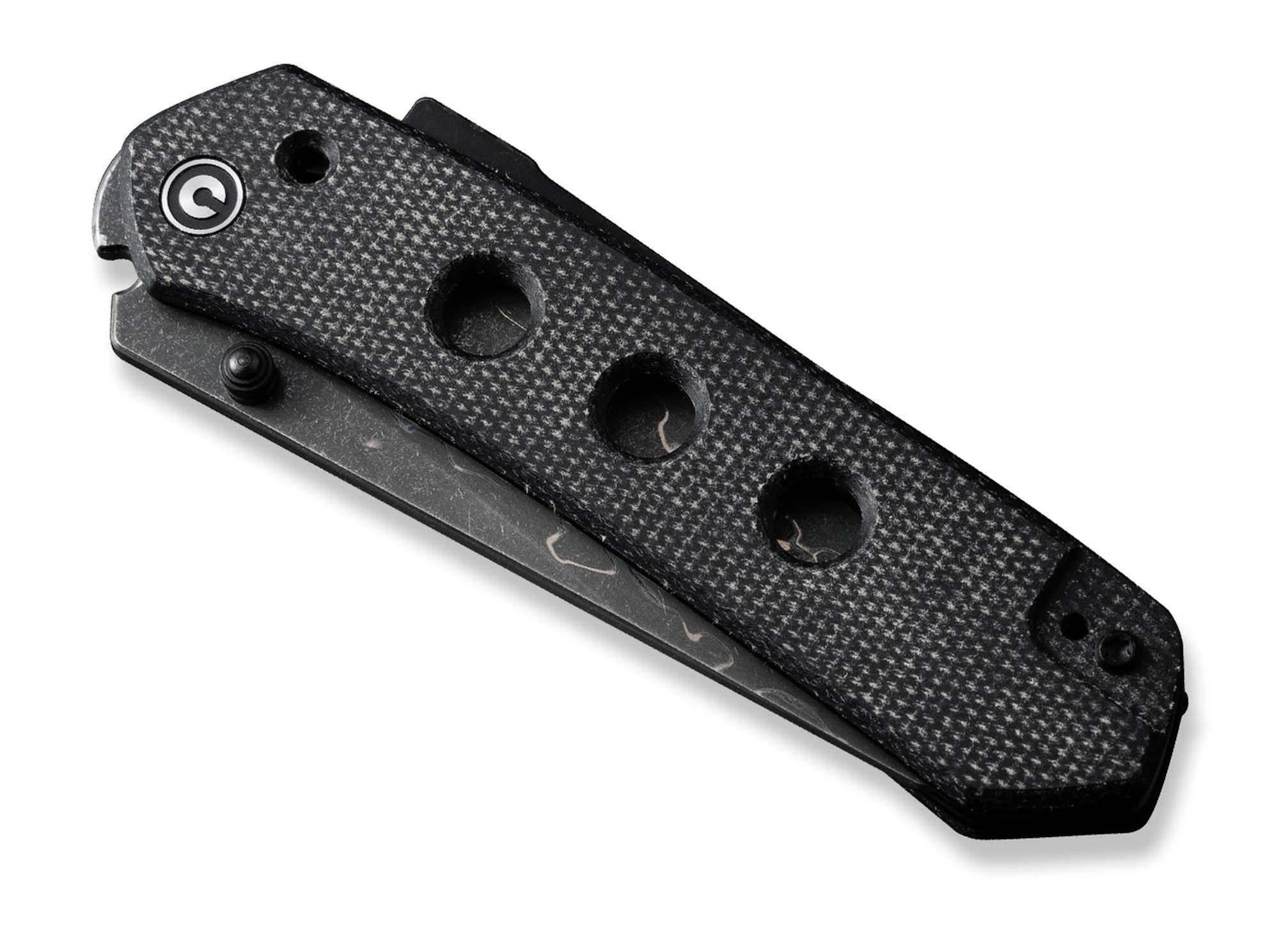Briceag Vison FG Canvas Micarta Black Damascus CIVIVI- Lama Damascus, Maner Micarta Negru