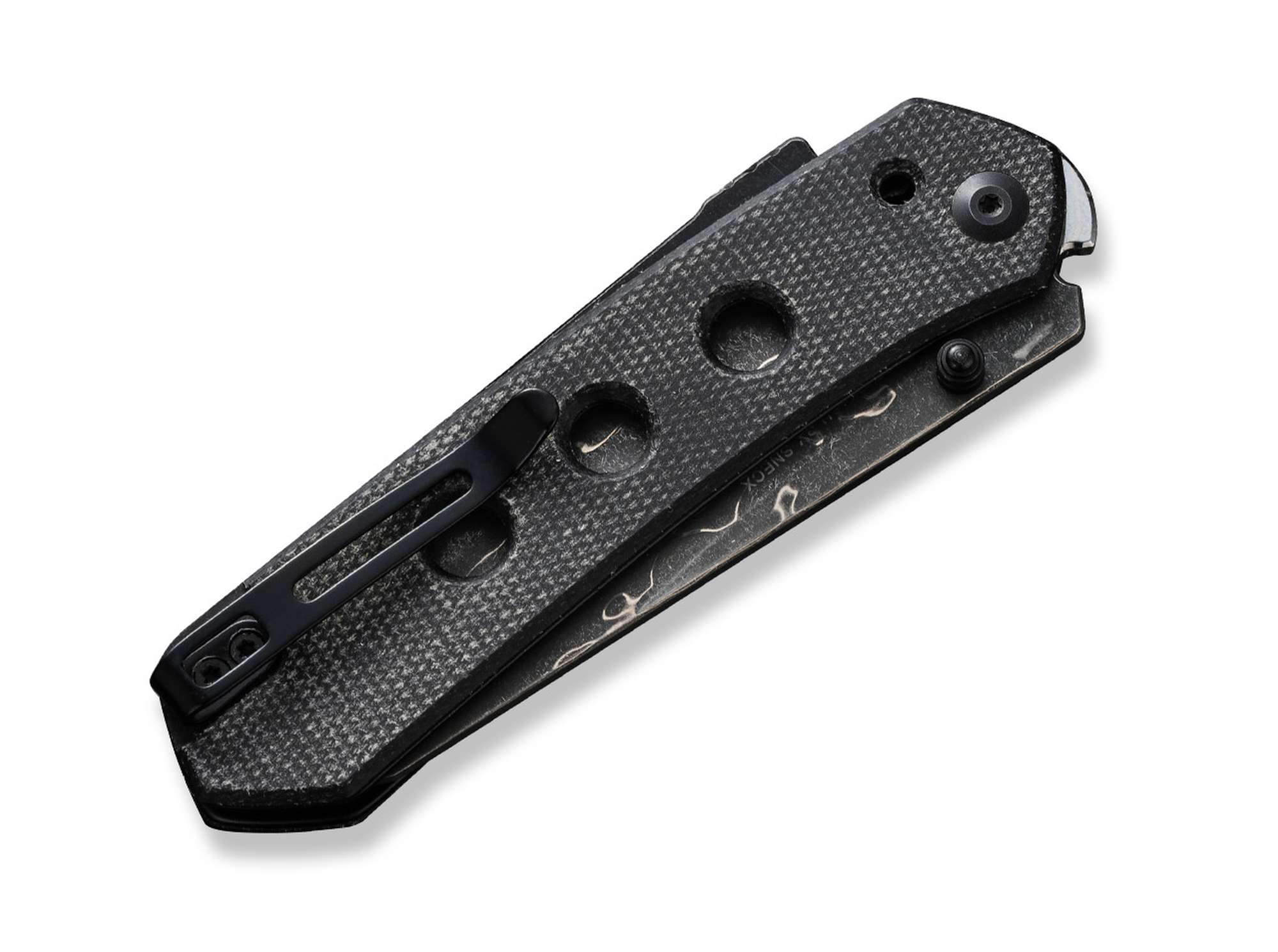 Briceag Vison FG Canvas Micarta Black Damascus CIVIVI- Lama Damascus, Maner Micarta Negru