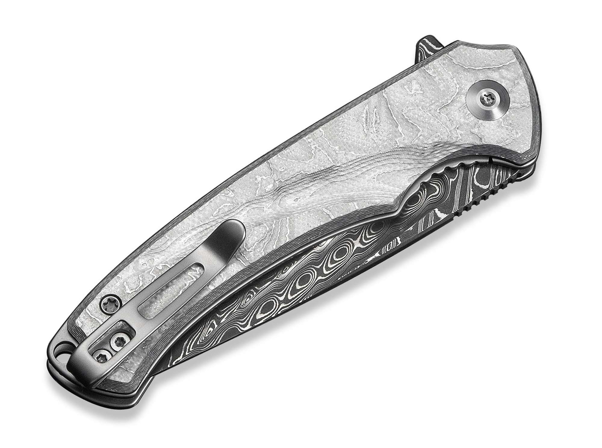 Briceag Voidflare Damascus Aluminum Foil G10 CIVIVI- Lama Damasc, Deschidere Fluida