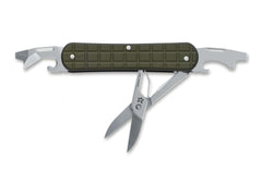 Briceag Vulpis 130-F3 Grenade Pattern Aluminum Green Fox Knives- Grip, EDC