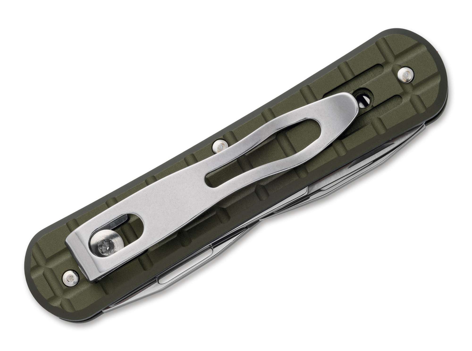 Briceag Vulpis 130-F3 Grenade Pattern Aluminum Green Fox Knives- Grip, EDC