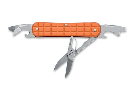 Briceag Vulpis 130-F3 Grenade Pattern Aluminum Orange Fox Knives- Multifunctional, Foarfeca