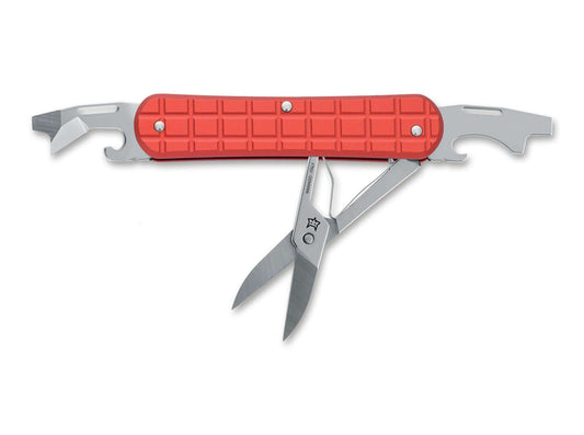 Briceag Vulpis 130-F3 Grenade Pattern Aluminum Red Fox Knives- EDC, Multi