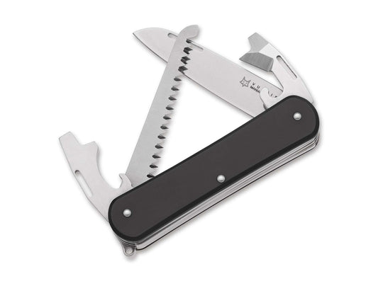 Briceag Vulpis 130-S4 Aluminum Black Fox Knives- Lamă Wharncliffe, Multifuncțional