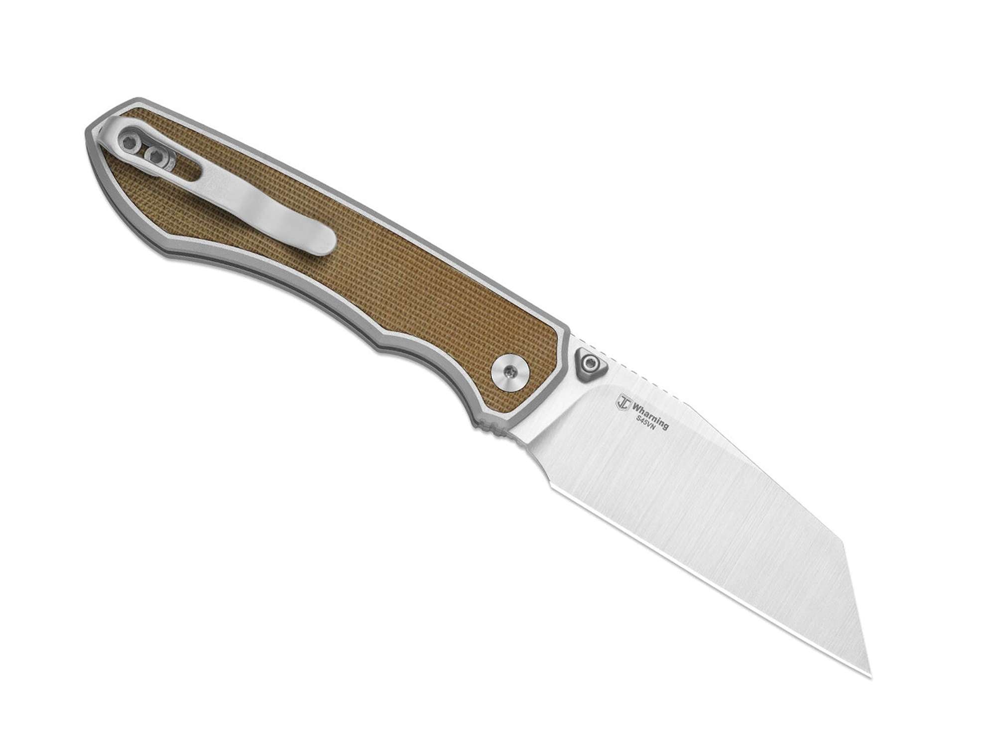 Briceag Wharning S45VN Brown Norplex Ultrex Micarta Kizer- S45VN, EDC