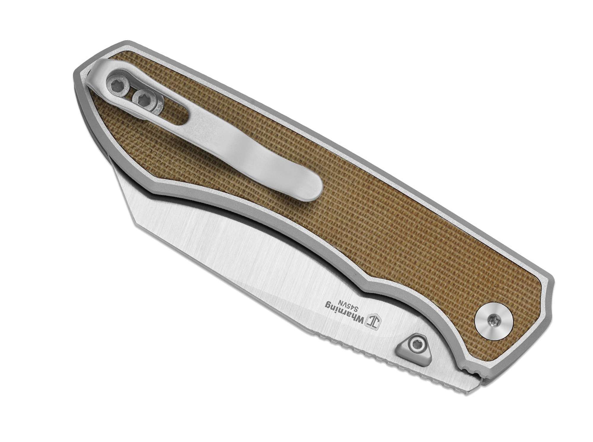 Briceag Wharning S45VN Brown Norplex Ultrex Micarta Kizer- S45VN, EDC
