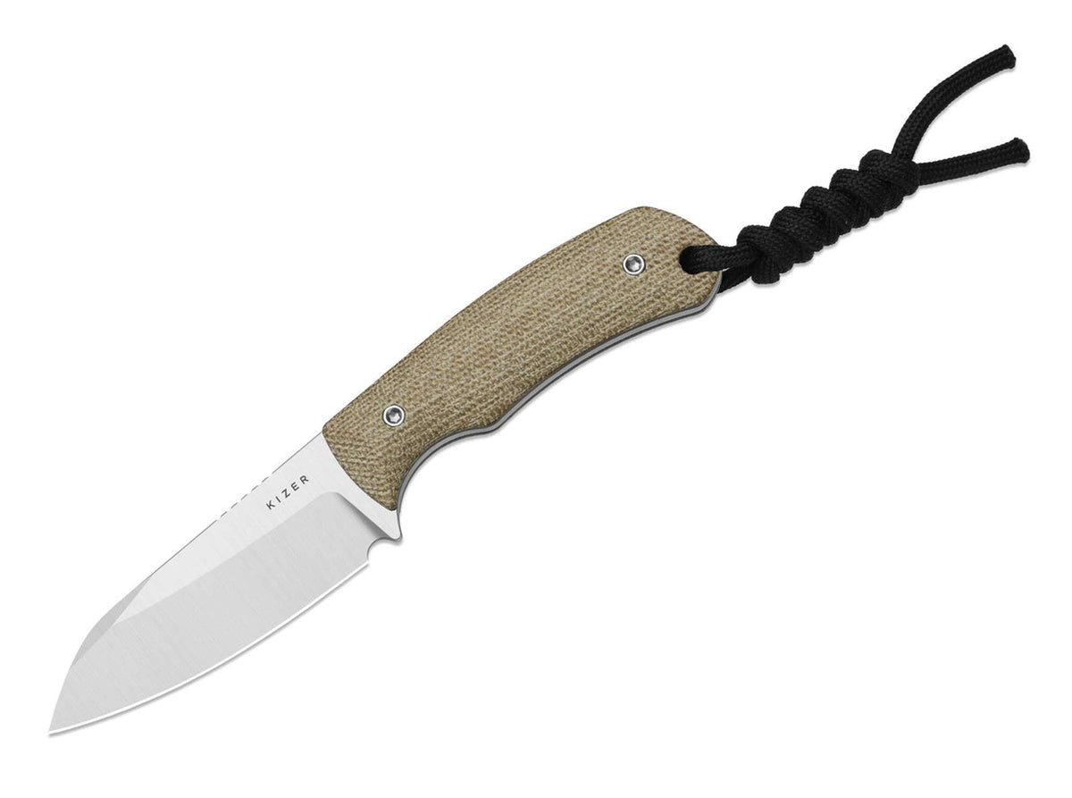 Cuțit Whip Tail 10V Kizer FatCarbon Nebula – Lamă 8,2 cm CPM 10V, Full-Tang - poza 3