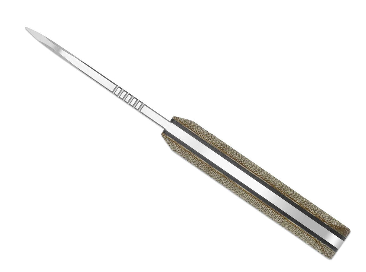 Cuțit Whip Tail 10V Kizer FatCarbon Nebula – Lamă 8,2 cm CPM 10V, Full-Tang - poza 4