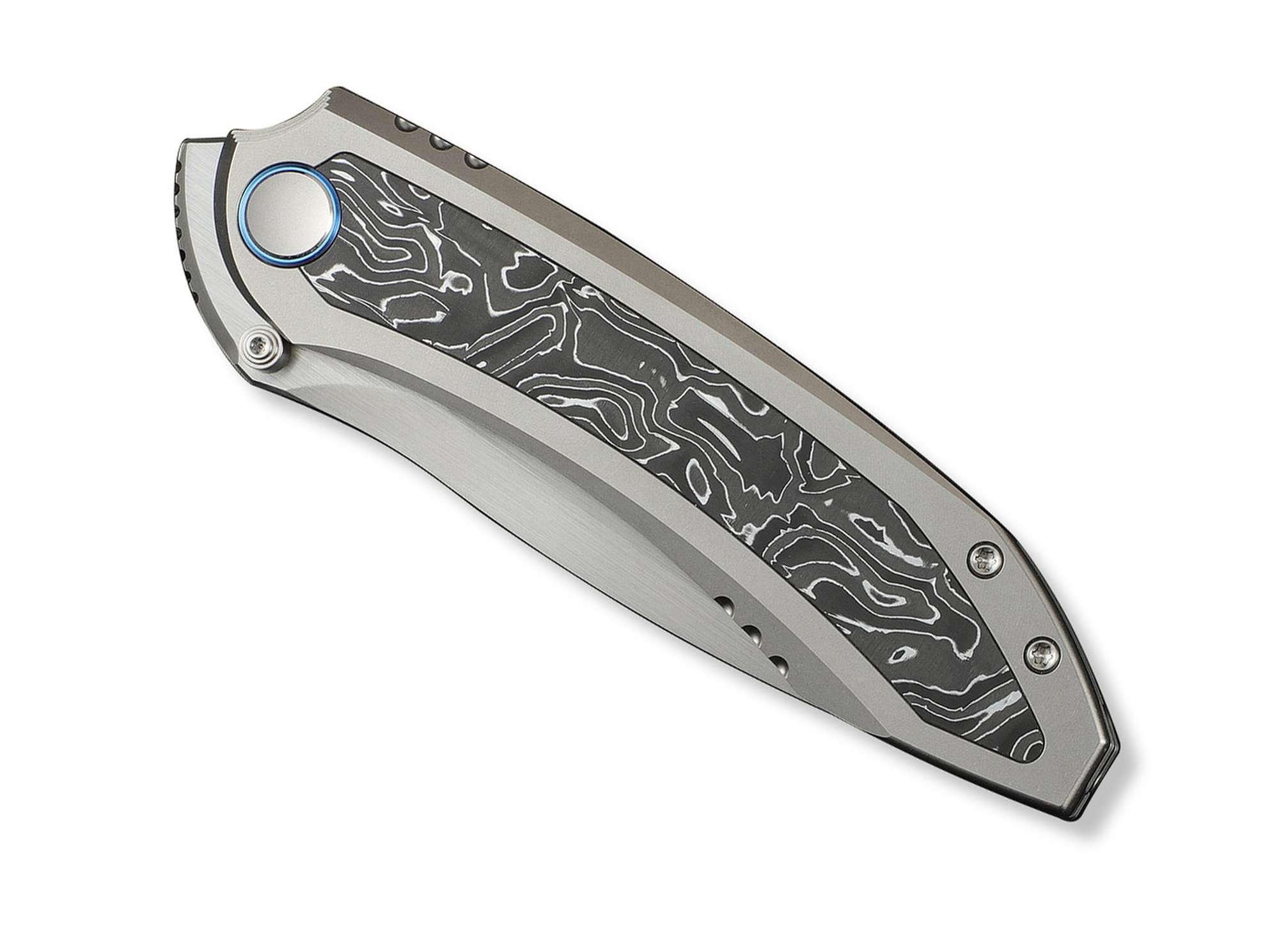 Briceag Winsome M390 Gray Ti Aluminum Foil CF WE Knife- Lama M390, Maner Titan