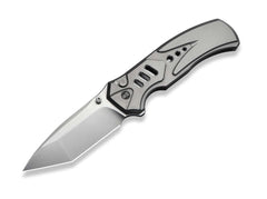 Briceag Zentron M390 Grey Ti WE Knife- Lama Tanto, Button Lock