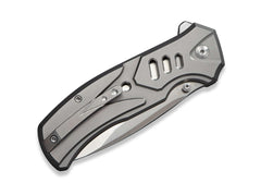 Briceag Zentron M390 Grey Ti WE Knife- Lama Tanto, Button Lock